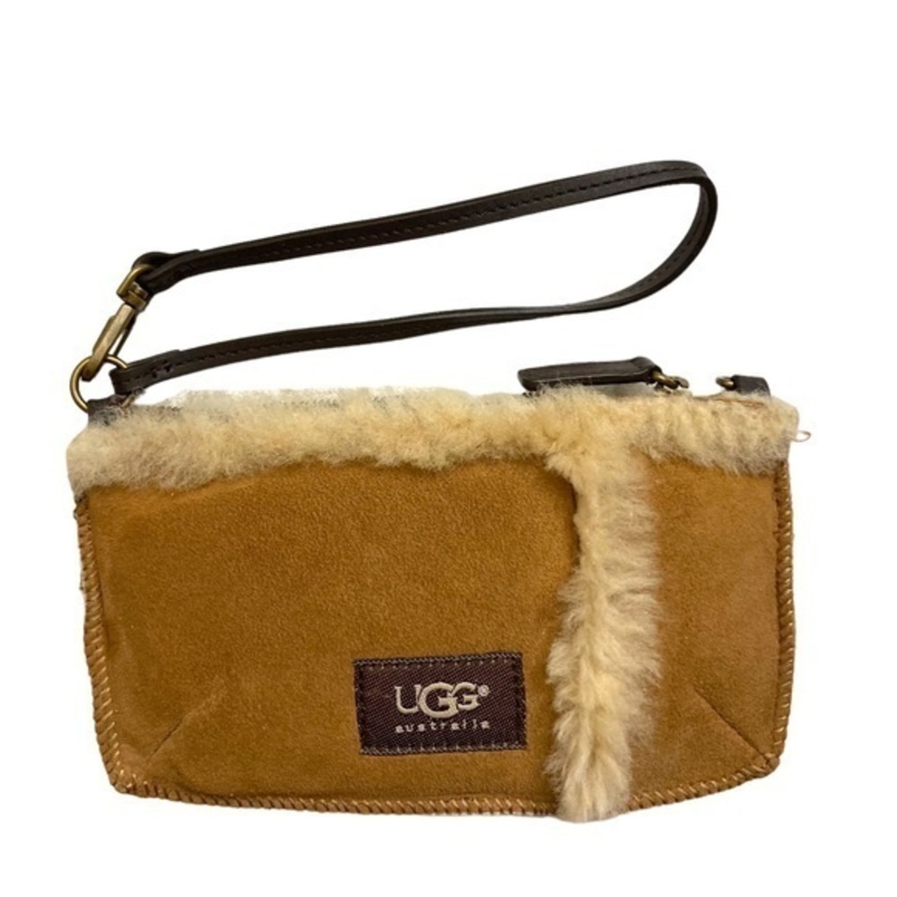 Ugg Australia shearling brown wristlet bag